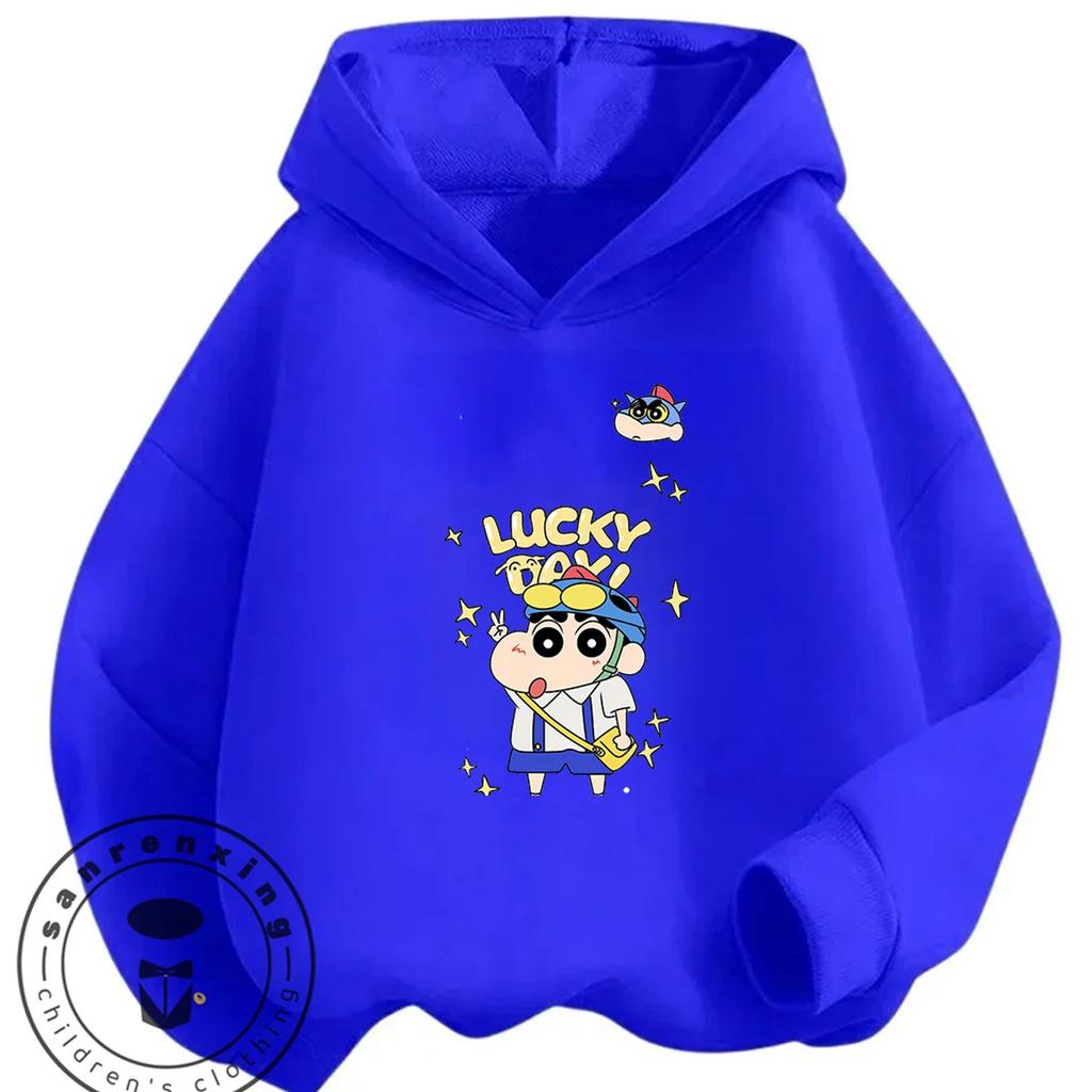 Trendy Street Style Hoodie Kawaii Cartoon Print Casual Outdoor Children Tops Crayon Shin Chan 3 14