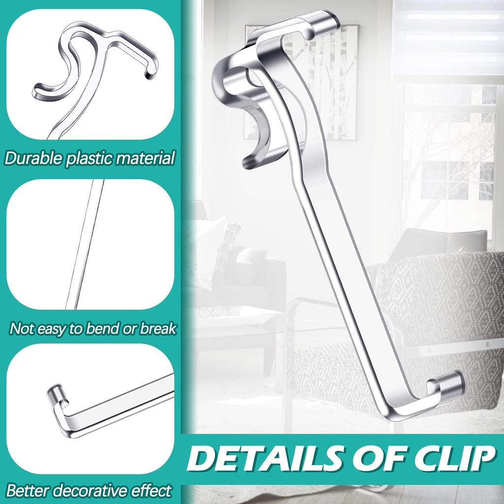 Blulu 3 Inch Valance Clips Window Blind Hidden Clip Clear Plastic Retainer Latent for Horizontal Blind(12 Pieces)