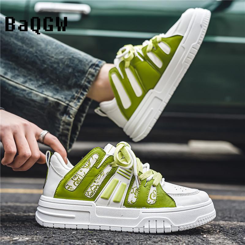 Модные дизайнерские полосатые кроссовки в корейском стиле с толстыми подошвами для мужчин — фото 6