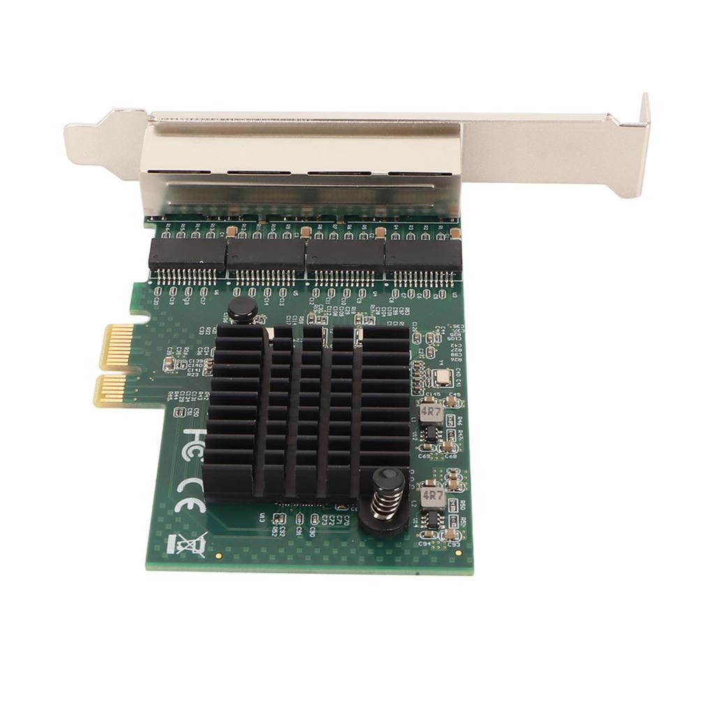 PCIe X1 Network Card Professional Plug and Play 4 Port PCIe Gigabit Ethernet Server Adapter for PC Desktop Laptop