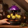 Luce da Tavolo di Halloween Spettrale, Luce Carosello Fantasma, Lampada da Notte Gotica con Vetro Colorato, Decorazione Stanza Stregata con Fantasmi/Zucche Fluttuanti, Spaventosa