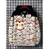 Autumn And Winter Animal Men's Hoodie Japanese Style Harajuku Art Casual Sports Hoodie Pattern Autumn And Winter