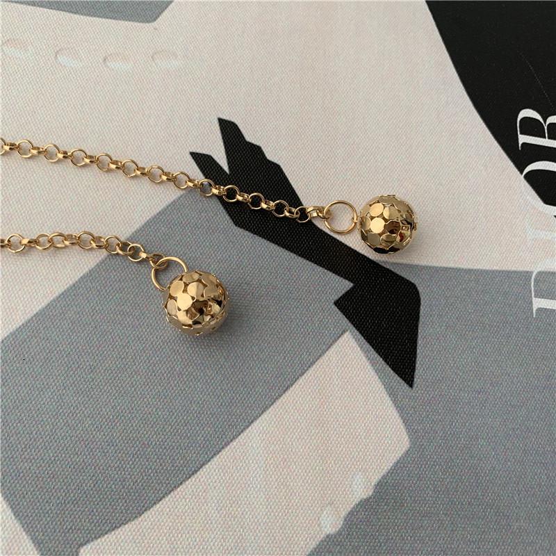 Módní elegantní ženy Kovový řetízkový pásek střapec Dlouhé tělové šaty s řetízkem sukně dámský pas