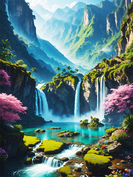 

5D Алмазная картина Мозаика Горный водопад Полный квадрат Круглая вышивка Природный пейзаж Домашний декор Full Round 20x30CM