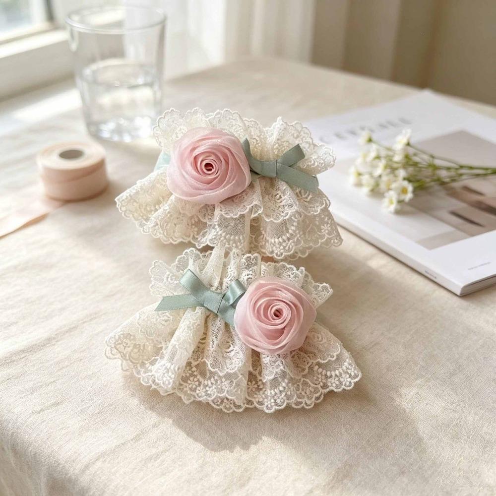 Ruffled Lace Lolita Wrist Cuffs Floral Lace Sweater Cuff Covers Hand Sleeves Maid Cosplay