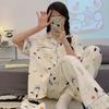 Cute Melody pajamas women's Japanese sweet cartoon style loungewear age-reducing girls cardigan short-sleeved set