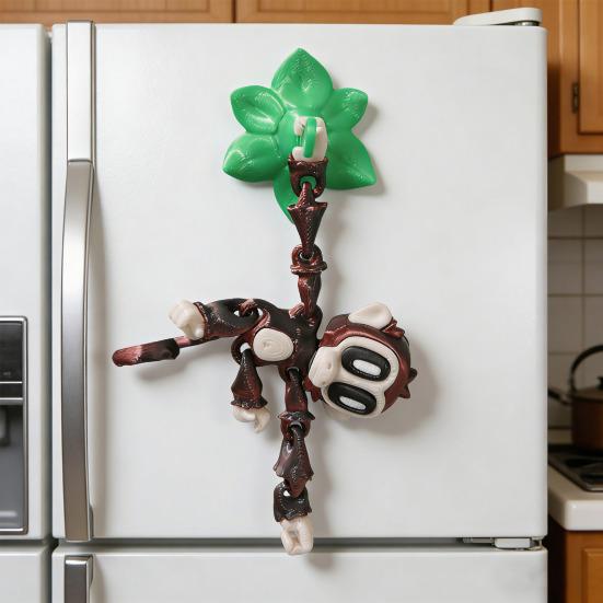 Jucărie Monkey Imprimată 3D cu Magneți Maimuță Articulată Suspendată cu Magneți Articulații Mobile Monkey Jucărie Fidget Decorațiune Magnet de Frigider
