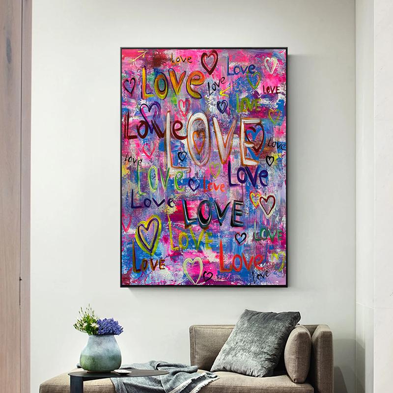 Graffiti Letter Follow Your Dream Canvas Paintings Motivational Poster Print Wall Art Picture for Living Room Wall Decor Cuadros