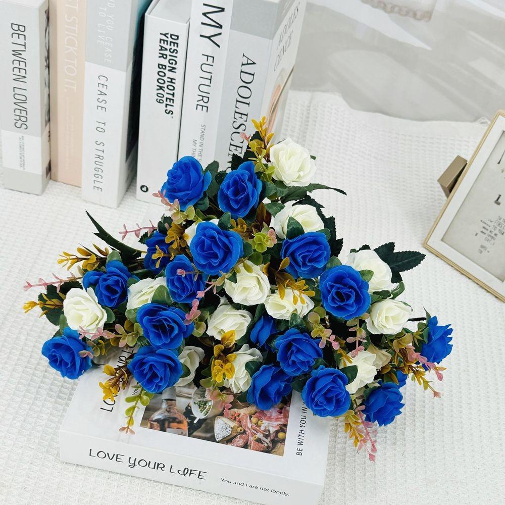 

12 Heads Artificial Eucalyptus Rose Silk Simulation Plants Leaves Wedding Ornament королівський синій колір