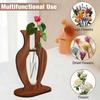 Holzständer Hydrokultur-Vase Bruchsichere Hydrokultur-Pflanzenvase Einfache Transparente Vase Heimdekoration