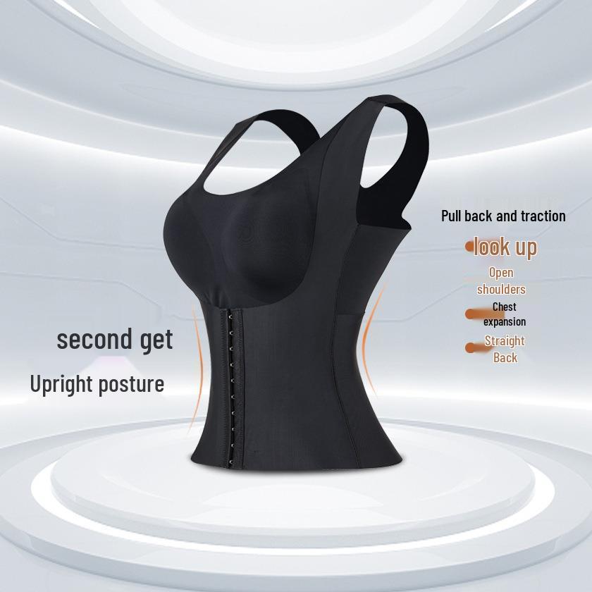 Women's Shockproof Sports Bra & Waist Cincher: Tummy Control, Padded, with Hooks for Slimming and Shaping