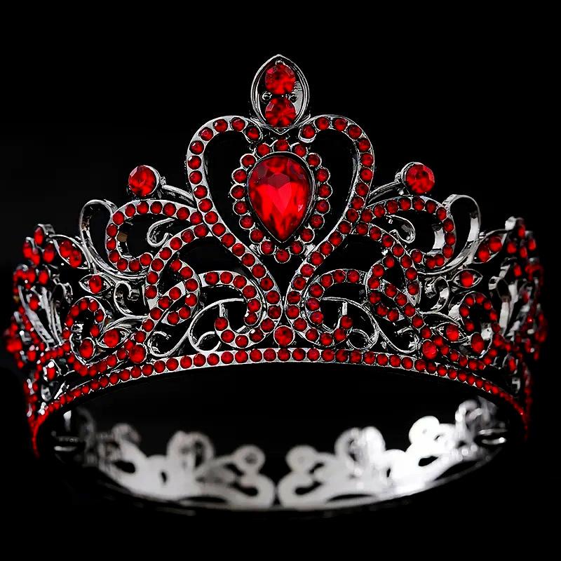 Baroque Round Crown Bridal Crown Tiara Princess Birthday Crown Hair Accessories Wedding Dress Stage Full Crown Crown