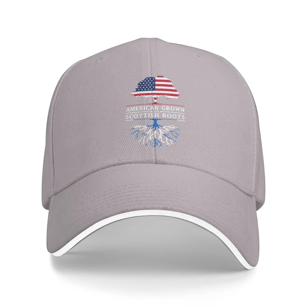 Summer Casual Baseball Cap American Grown with Scottish Roots   Scotland Design Outdoor Sports Hip Hop Hats Unisex Snapback Cap