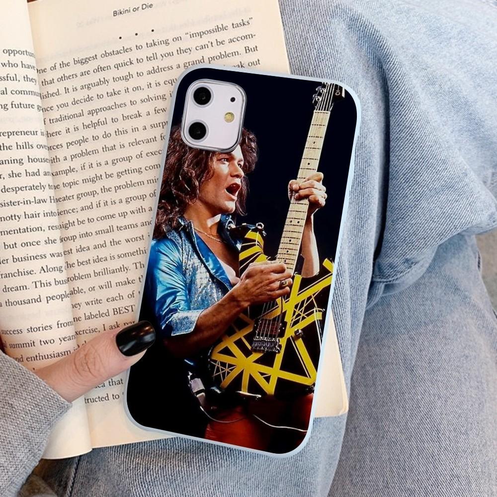 E-Eddie V-Van-Halen Music Guitar Phone Case For IPhone 14 11 12 13 Mini Pro Xs Max 8 7 6 6S Plus X XR Solid Candy Color Case