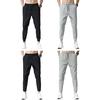 Men Ninth Pants Solid Color Drawstring Soft Fabric Multi Pockets Men Sweatpants Daily Clothes