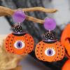 European & American Halloween Acrylic Pumpkin & Ghost Earrings - Exaggerated Cartoon Accessories for Women