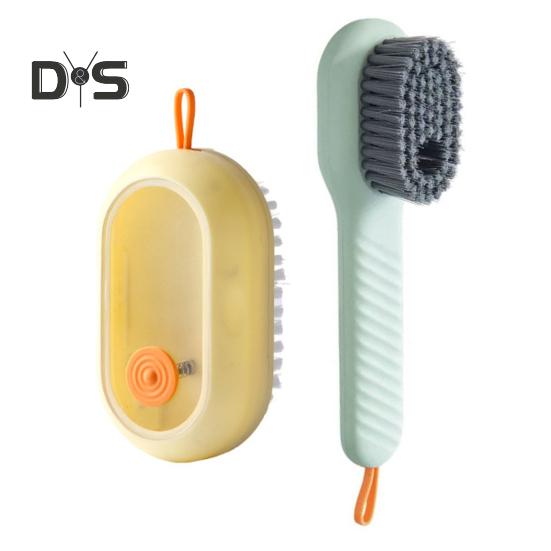 

Щетка для чистки 2 в 1, многофункциональная щетка с дозатором мыла, инъекционная щетка для чистки кастрюль, раковин, обуви жёлтый