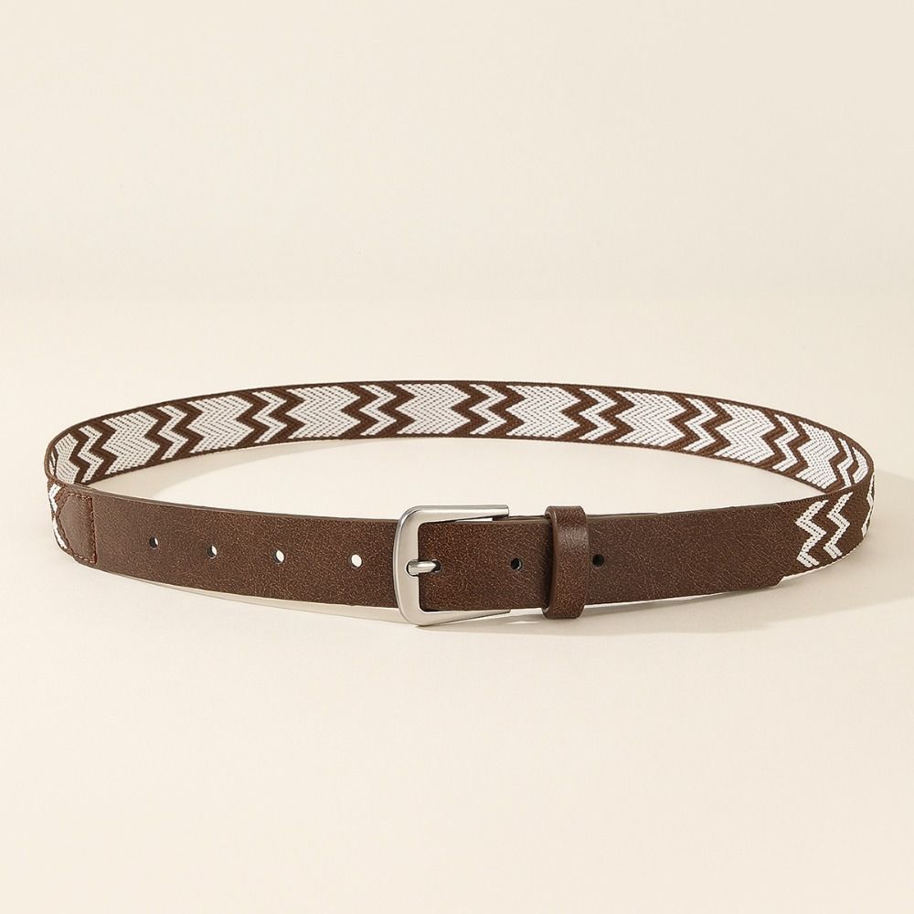 Splicing Nylon Weaving Belt Bohemian Style Waist Band Trendy Pin Buckle Waistbands