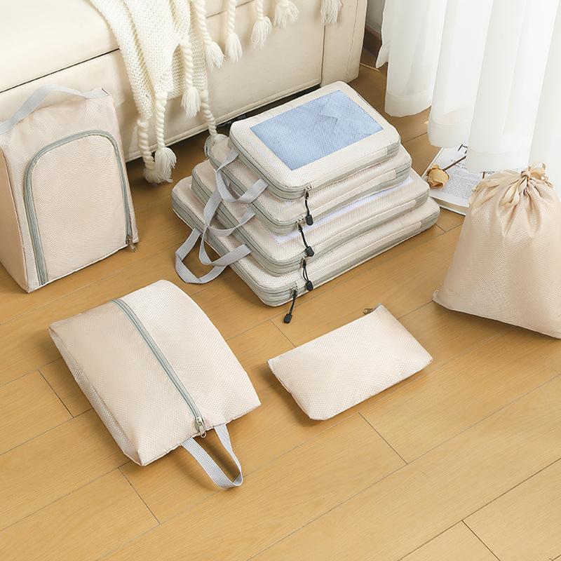 Waterproof Travel Packing Cubes Set, Thick Compression Bags for Clothes Underwear Shoes, Luggage Organizer Bags