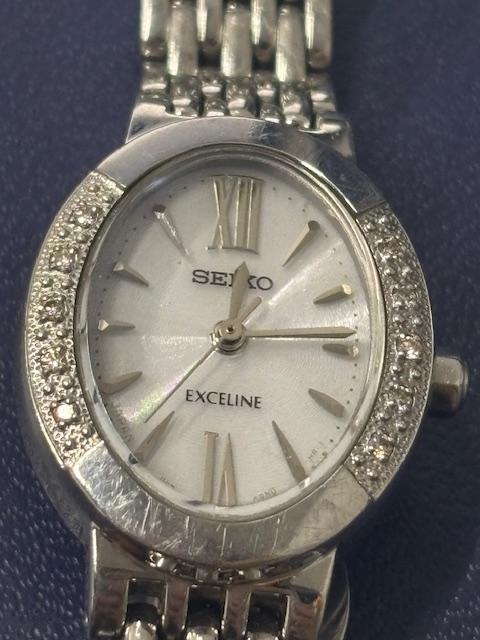 [USED] Working SEIKO EXCELINE Diamond 10p