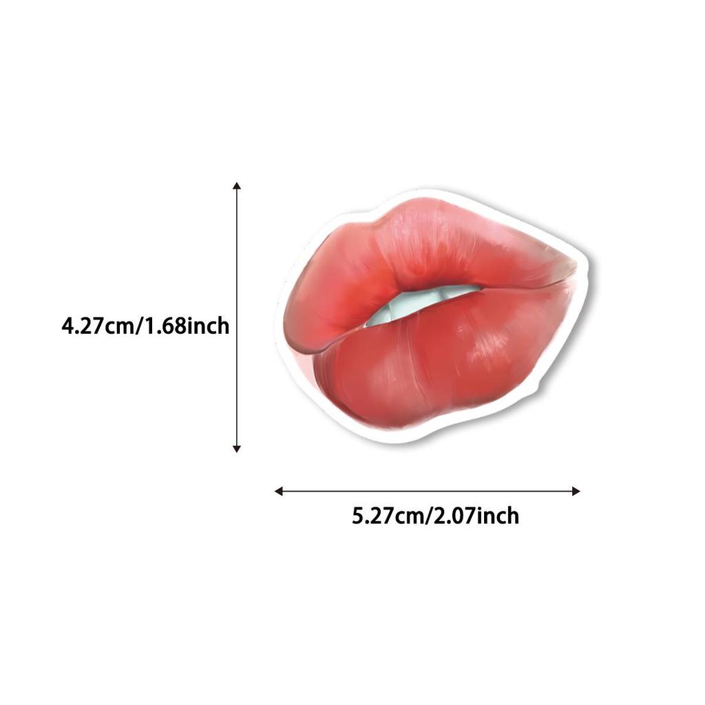 50 PVC Red Lips Cartoon Graffiti Stickers for DIY Stationery & Suitcase Decoration