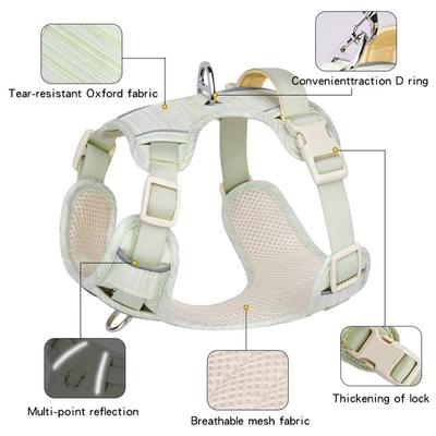 HP302--Weiches Haustier-Hundegeschirr mit strapazierfähigem Oxford-Gewebe und atmungsaktivem Mesh innen, Frisches Farbdesign.