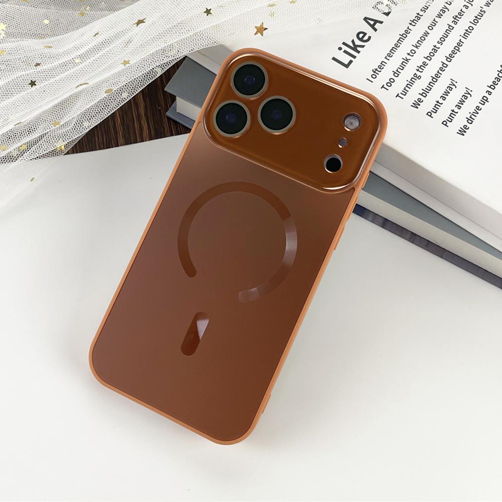 Laser Matte For Magsafe Wireless Charging Phone Case For iPhone 17 16 15 14 13 Pro Max Glass Full Lens Protection Cover