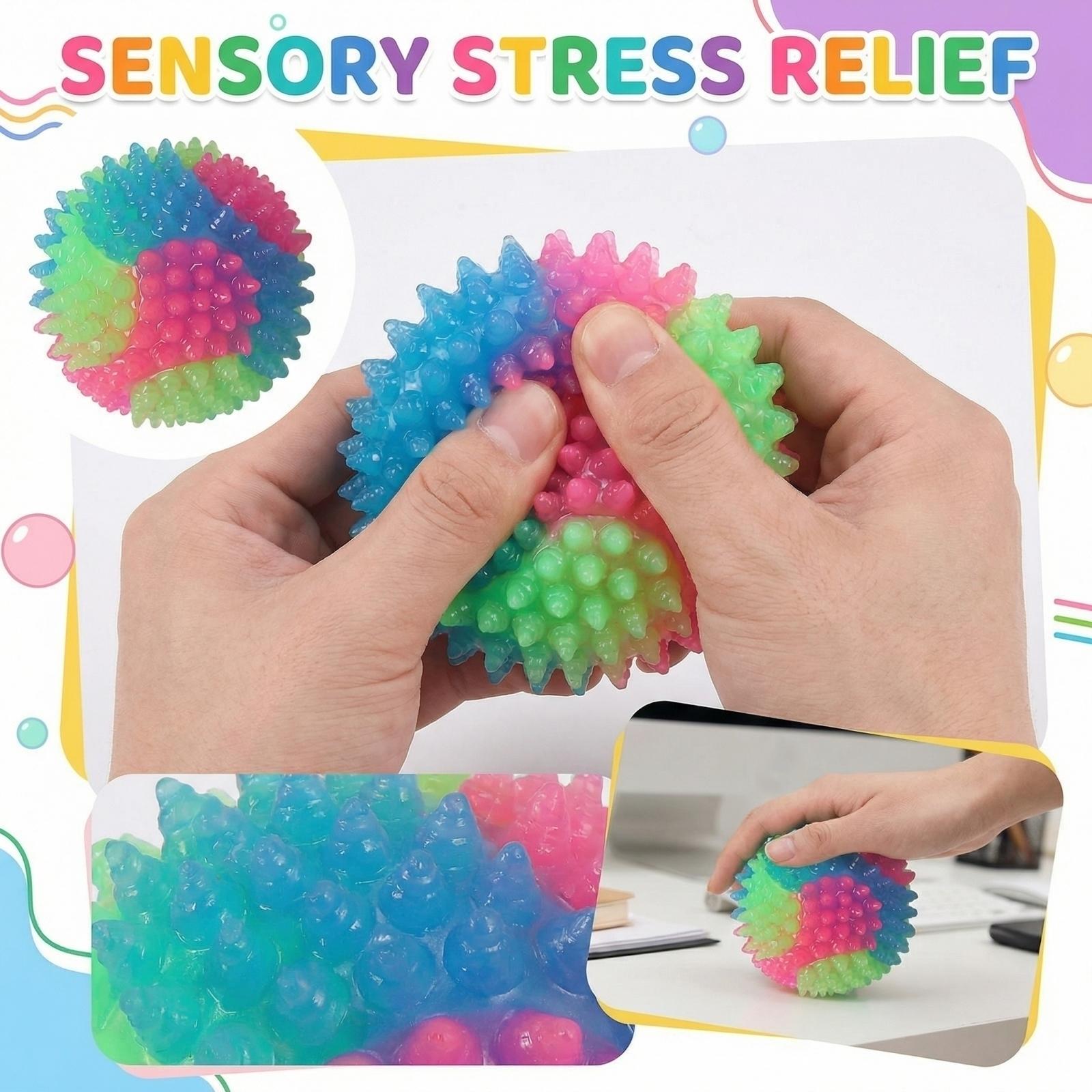 Светящийся и мигающий эластичный мяч  Мигающий эластичный мяч  Светящийся в темноте эластичный мяч One Size