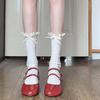 Women's French Lace Bow Socks - Breathable, Thin Spring/Summer Lolita Calf Stockings