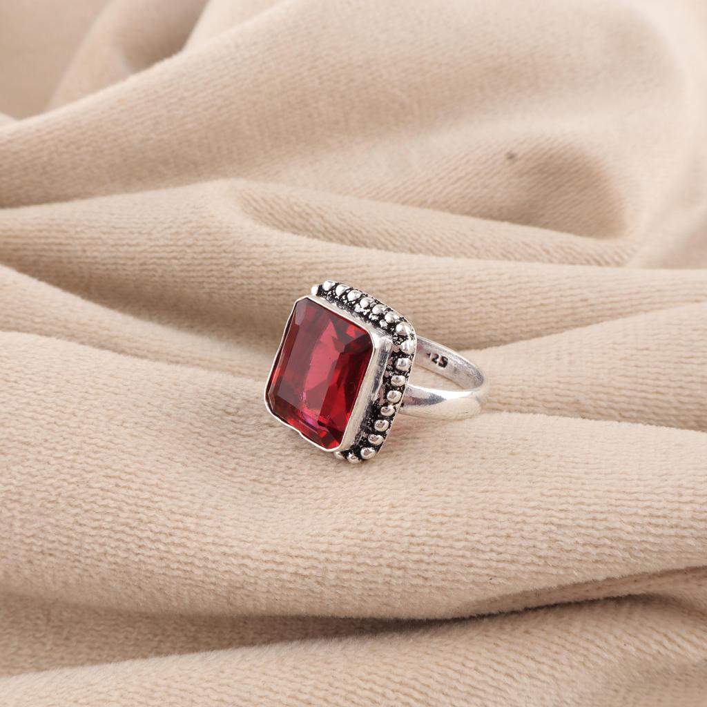 Natural Pink Rubellite Gemstone 925 Sterling Silver Handmade Jewelry Women Dainty Rings For Gift RR-74-1