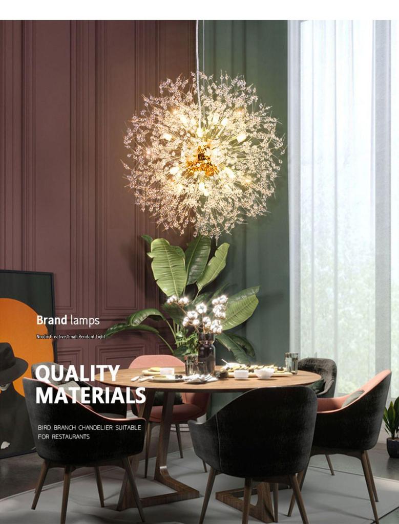 Dandelion Crystal Chandelier - Modern Lighting for Bedroom, Living Room, Bar, and Clothing Store