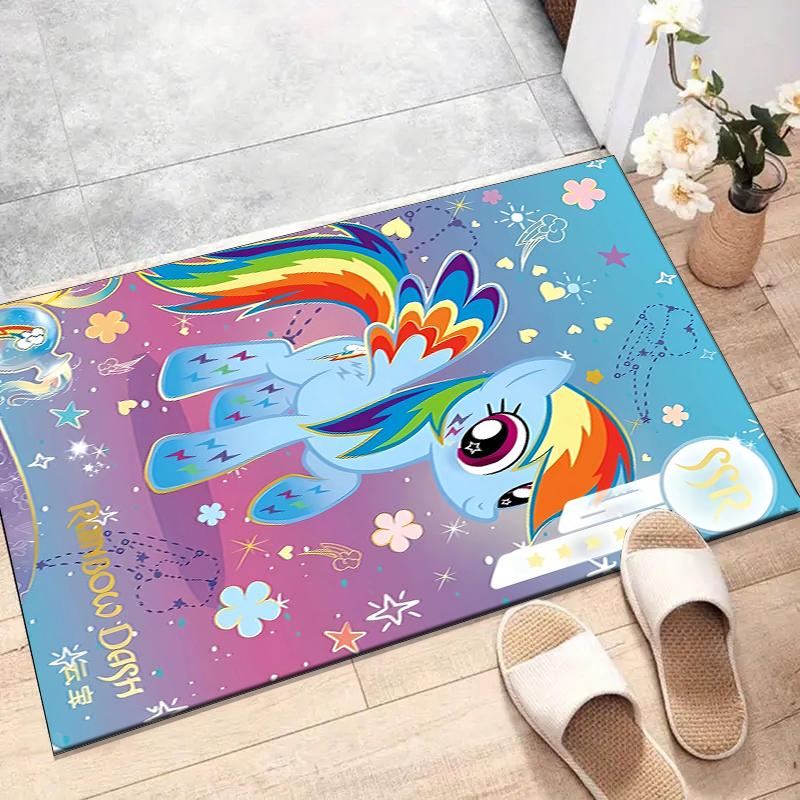 Rainbow Dash Polyester Carpet, Soft Indoor Mat for Office Chair, Living Room, Computer Desk - Decorative Home Office Rug Design