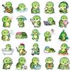 50 Cartoon Googly-Eyed Turtle Stickers - Cute Animal Designs for Helmets, Refrigerators, Phones