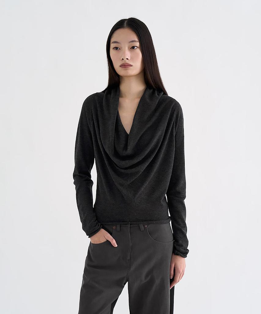 ANGGAE Cowl Neck Pullover Ash