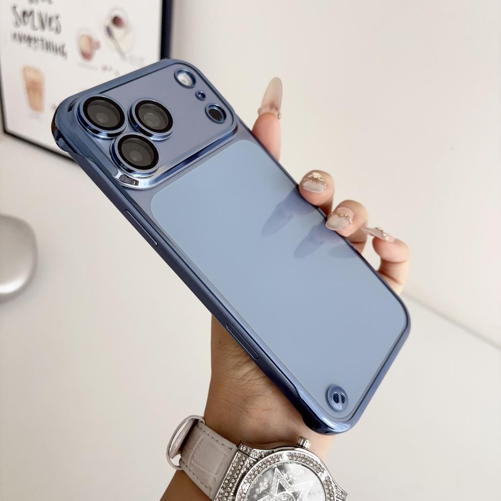 Ultra Thin Plating Clear Hard PC Phone Case For iPhone 18 17 16 15 14 Pro Max Lens Protection Shockproof Frameless Cooling Cover
