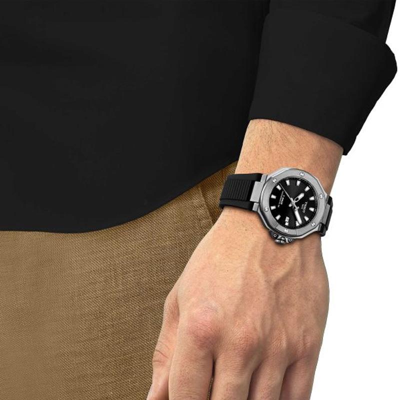 TISSOT Automatic Mechanical Movement 100m Water Resistance Men's Watches Watch 41mm Black Dial Steel Watch Case T1418071705100