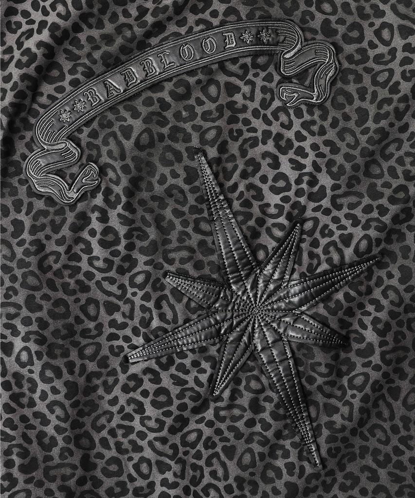 BADBLOOD Cosmo Bad Patch Ringer Long Sleeve - Black Leopard