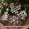 Christmas Hanging Ornament Acrylic Transparent Snowflake Elk Xmas Tree Hanging Pendants Christmas Decorations Navidad Gifts