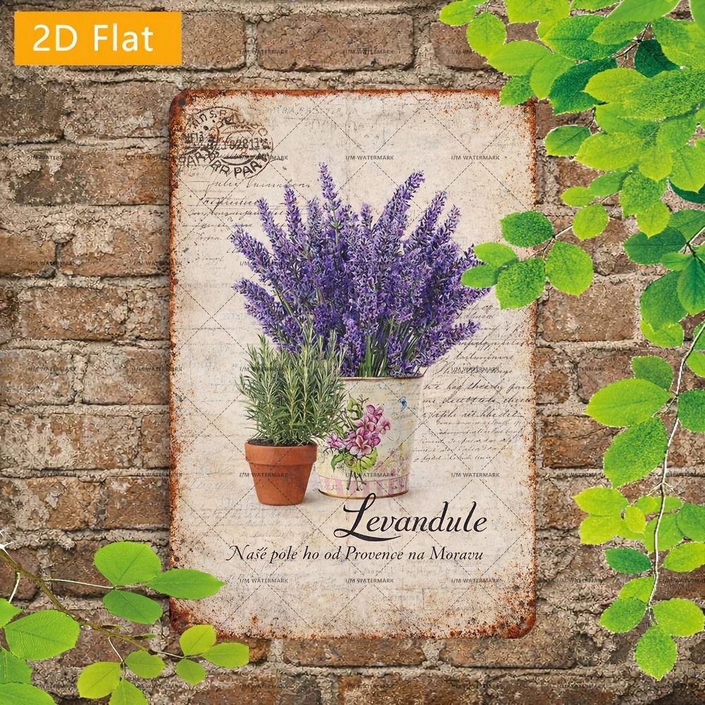 Vintage Metal Wall Poster – Floral Garden Decor, 20x30cm