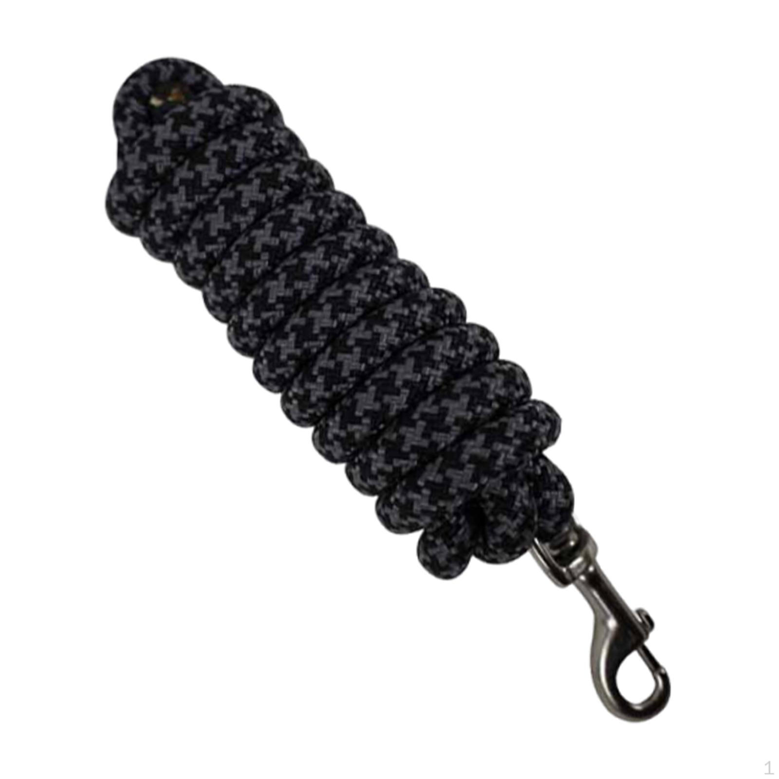 

Rope Horse Supply 98,43 дюйма Конный Аксессуар Поводья с Быстрым Карабином Тренировочный Поводок Шнур для Работы на Длинной Вожже Black Gray