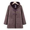 Middle-aged and old women's clothing winter high-end padded thickened hooded jacket versatile large-size wife's simple loose coat