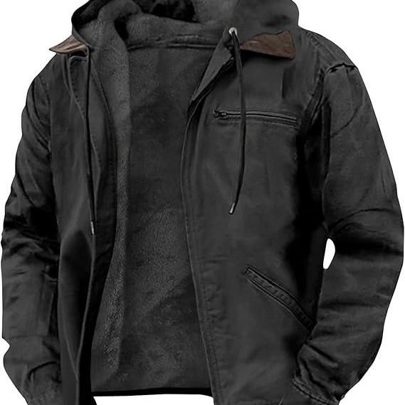 Men's Casual Retro Hooded Zipper Jacket - 2025 Europe Edition