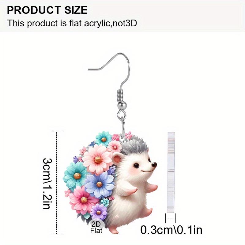 Niedliche Igel Acryl Ohrringe für Frauen Y2K Mode Hängeohrringe Tier Ohrringe Trendige Damenohrringe Geburtstags- und Feiertags Ohrring Schmuck Geschenk