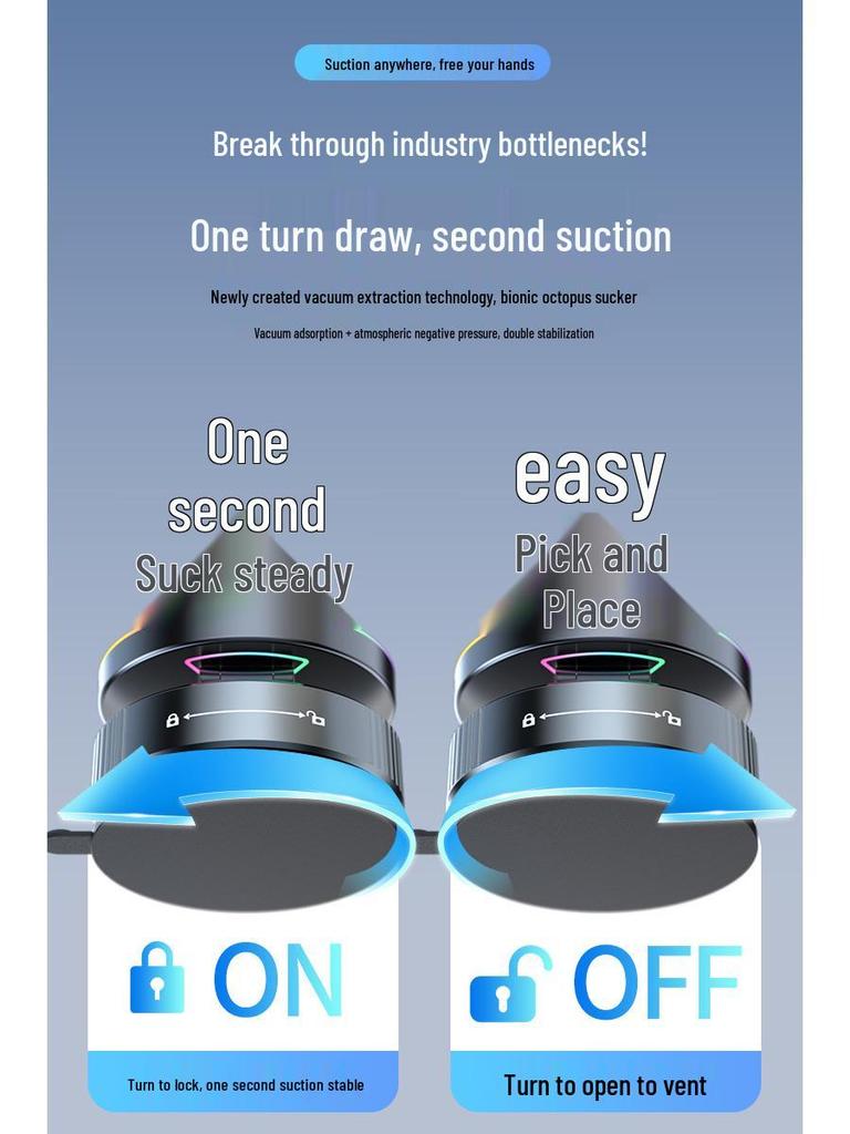 Colorful K3 Wireless Car Charger & Vacuum Suction Phone Holder