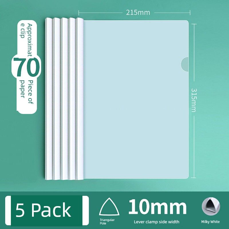 

Clip, Office Supplies, Stationery, Pull-Rod Clip for Organizing Test Papers, Loose-Leaf Materials, and Document Files for Elementary School Students [Thick Film] Triangular Rod/Milky White/5 Pieces