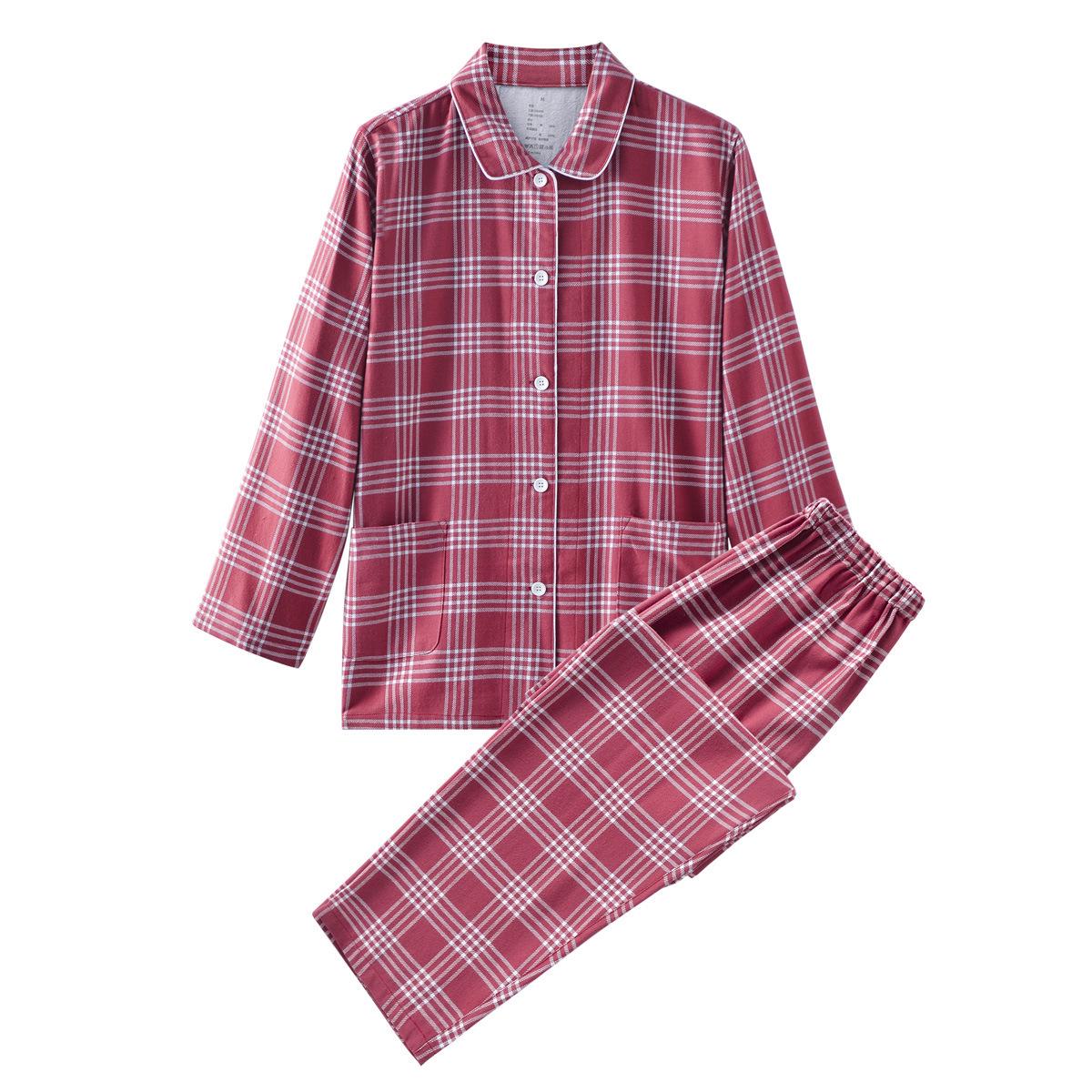 

Muji Flannel Cotton Plaid Couple Pajamas - Japanese Homewear XL