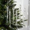 12/24Pcs Christmas Simulation Icicle Pendants Transparent Icicles Decor Clear Crystal Twisted Icicle for New Year Decor