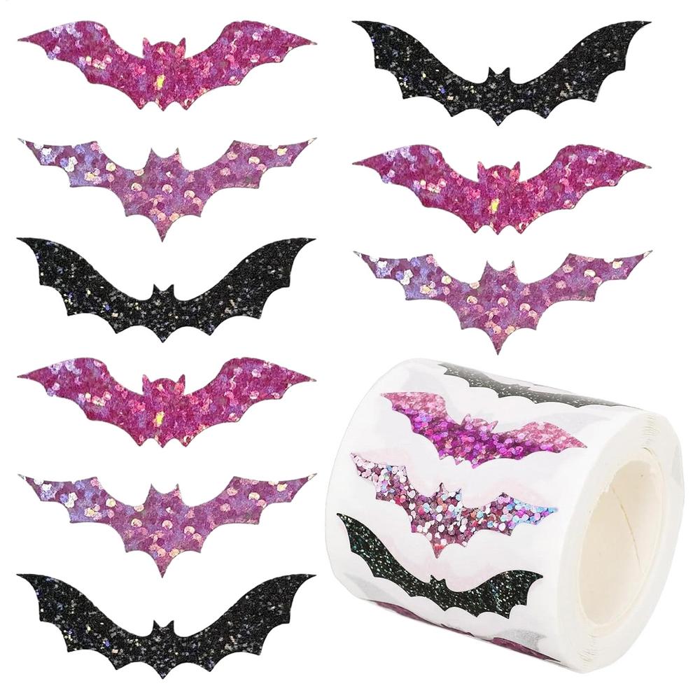 Halloween Bats Stickers Adhesive Halloween Decor Labels Stickers Waterproof Goodie Bags Wrapping Decals Halloween Party Supplies