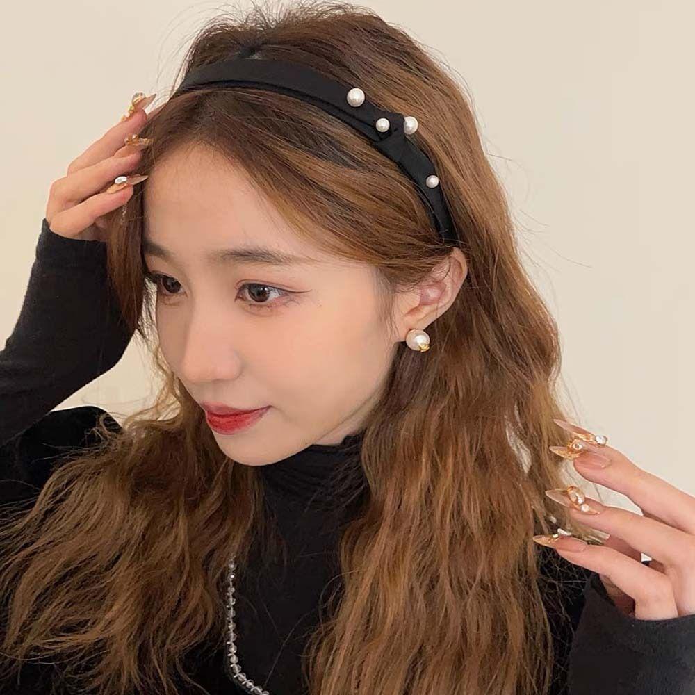 

Autumn Elegant All-Matching Korean Style Hair Hoop Exquisite Pearl Headband Sweet Hair Hoop