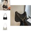 Stylish Retro Cotton Linen Plaid Shoulder Bag With Chain For Summer Commute And Daily Use